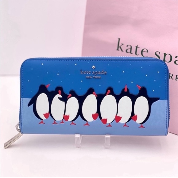 Kate Spade Pinguin long blue wallet - Picture 2 of 12